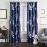 cat flying in the galaxy window curtain 0