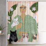 cat mom shower curtain 0