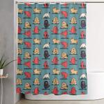 cat yoga shower curtain 0