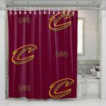 cavs nba logo hexagon maroon shower curtains 0