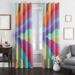 center circle watercolor asymmetric window curtain 0