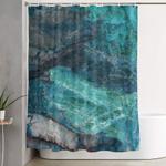 cerulean blue marble shower curtain 0