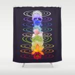 chakra flowers shower curtain 0