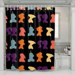 characters silhouette of futurama shower curtains 0