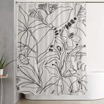 charcoal tropics shower curtain 0