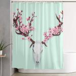 cherry blossom skull shower curtain 0