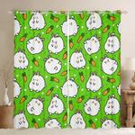 chibi bunny rabbit carrot pattern blackout curtains cartoon bunny happy easters day window decoration blackout window curtains 100 polyester 41 7 107 9 0