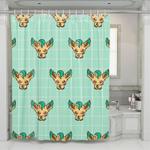 chibi grass pokemon character shower curtains 0