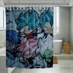 chibi super saiyan character shower curtains 0