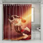 chicago bulls orange vibe shower curtains 0