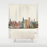 chicago city skyline shower curtain 0