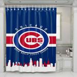 chicago cubs american mlb shower curtains 0