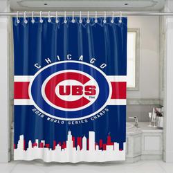 Chicago Cubs American Mlb Shower Curtain Set For Bathroom Decor Gift For Friends