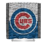 chicago cubs brick wall shower curtain 0