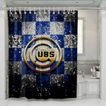chicago cubs glitter logo shower curtains 0