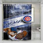 chicago cubs logo 3 shower curtains 0