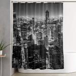 chicago skyline at night shower curtain 0