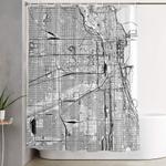 chicago white map shower curtain 0