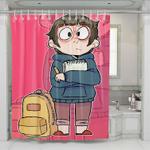 chloe with book we bare bears shower curtains 0