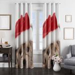 christmas dog window curtains 0