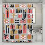 christmas gift pattern shower curtains 0