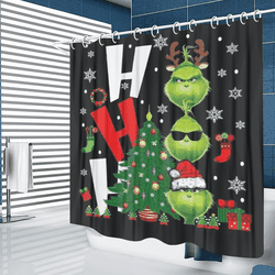 Christmas Gift The Grinch Shower Curtain Christmas Waterproof For Bathroom Decor