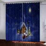 christmas pattern curtains blackout window drapes 0