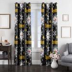 christmas pittsburgh steelers pattern window curtain 0