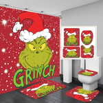 christmas shower curtain set how the grinch stole christmas 0