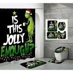 christmas shower curtain set non slip rugs funny grinch 0
