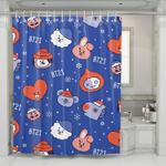 christmas with universtar bt21 bangtan boys shower curtains 0