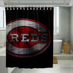 cincinnati reds logo metal shower curtains 0