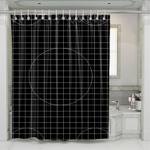circle and line in the darkness shower curtains 0