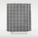 classic black white gingham check pattern shower curtain 0