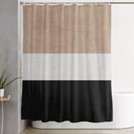classic natural cream and black shower curtain 0