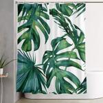 classic palm leaves tropical jungle green shower curtain 0