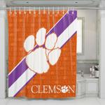 clemson tigers logo repeat shower curtains 0
