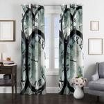 clocks ticking steins gate window curtain 0