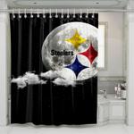 cloud moon star steelers football shower curtains 0