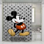 coach pattern mickey mouse shower curtains 0