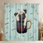 coffee cup pug blackout curtains pug dog in cup window curtains gift for pug dog lovers kidroom decoration blackout window curtains 100 polyester 41 7 107 9 0