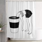 coffee first shower curtain 0