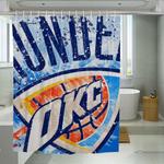 cold oklahoma city thunder logo shower curtains 0