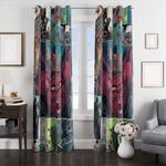 collage art comic dc window curtains 0