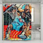 collage basketball slam dunk shower curtains 0