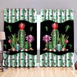 collection of cactus blooming floral curtain cactus lover room decor blackout window curtains 100 polyester 417 1079 0
