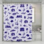 collective pattern for winter and christmas shower curtains 0