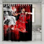 color smoke bulls nba basketball shower curtains 0