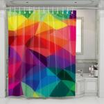 colors rainbow asymmetric pattern shower curtains 0