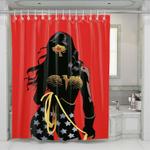 comic wonder woman look shower curtains 0